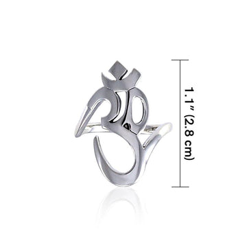 OM Expression of Spiritual Perfection Silver Ring TRI1220 - Jewelry